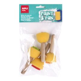BOLSA SELLOS ESPONJA MANGO MADERA 4 UNIDADES