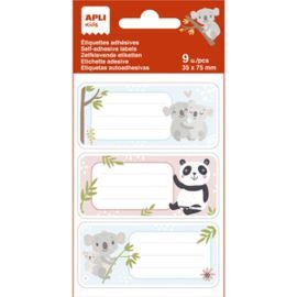 BOLSA 9 ETIQUETAS NOMBRES KOALAS 81X36MM