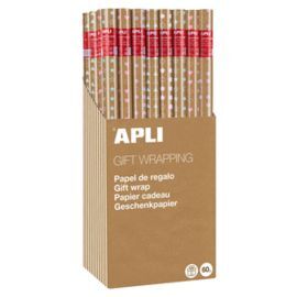 EXPOSITOR 55 ROLLOS PAPEL REGALO KRAFT 60 GR 2 X 0