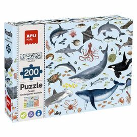 PUZLE INFANTIL ANIMALES AMENAZADOS MARINOS 200 PIE