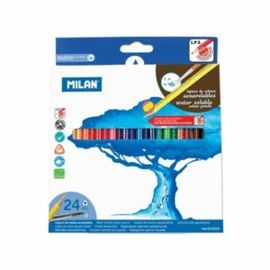 CAJA 24 LÁPICES ACUARELABLES TRIANGULARES MILAN