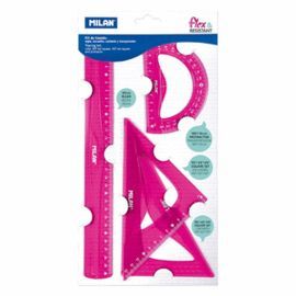 ESTUCHE DE DIBUJO 4 REGLAS ROSA