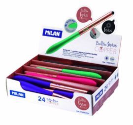 EXPOSITOR 24 BOLIGRAFOS MILAN S1 STYLUS COPPER COL