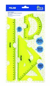 JUEGO REGLAS MILAN 30CM FLEXIBLE AMARILLO