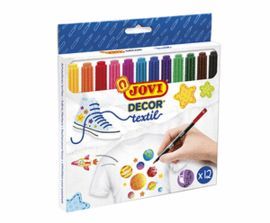 ROTULADOR JOVIDECOR TEXTIL ACRYL C/12 COLORES SURT