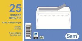 SOBRE BLANCO OPEN 110X220 90GR P/25