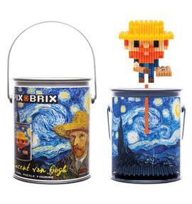 PIX BRIX PIXEL ART BOTE METALICO FIGURA VAN GOGH 4