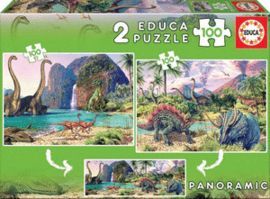 PUZZLE 2X100 PIEZAS DINO WORLD