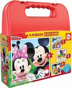 MICKEY MOUSE 4 PUZZLES PROGRESIVOS 12-16-20-25 PIEZAS