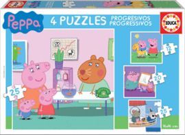 PEPPA PIG 4 PUZZLES PROGRESIVOS 12,16,20,25 PIEZAS