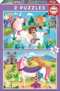 PUZZLE 2X20 PIEZAS UNICORNIOS Y HADAS