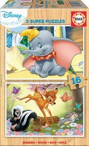 PUZZLE 2X16 PIEZAS DISNEY ANIMALS DUMBO+ BAMBI