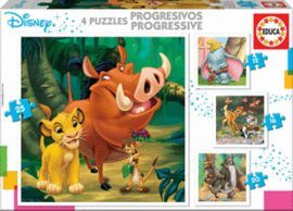 PUZZLE DISNEY DUMBO+BAMBI+REY LEON+LIBRO DE LA SEL