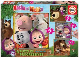 PUZZLE PROGRESIVOS 12-16-20-25 PIEZAS MASHA   MICK
