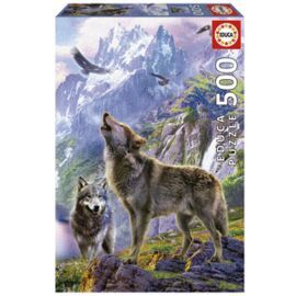 PUZZLES DE 500 PIEZAS LOBOS EN LAS ROCAS