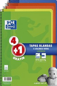 PACK 5 CUAD OXFORD Fº BLANDA VIVOS 4X4