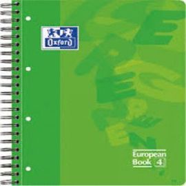 BLOC EUROPEAN A4 80H 4T T/E 5MM OXFORD VERDE MENTA