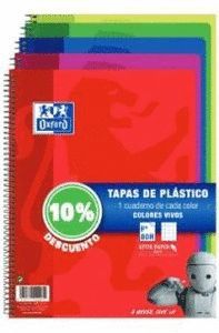 PACK 5 CUAD OXFORD Fº PLÁSTICO VIVO 4X4