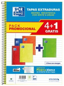 PACK 4+1 BLOC OXFORD FOLIO HORIZONTAL 80H SCHOOL C