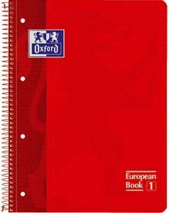 BLOC EUROPEAN A4 80H 4 TALADROS T/E 5MM OXFORD ROJ