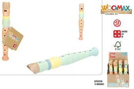 EXPOSITOR 6 FLAUTAS MADERA 20CM WOOMAX SURTIDAS