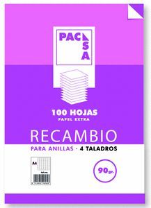 RECAMBIO A4 100H 90GR PAUTA 2.5MM 4 TALADROS