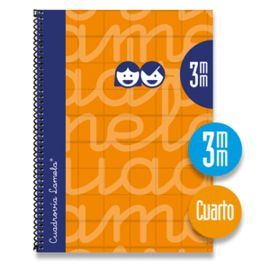 BLOC 4º FORRADO CUADROVIA 3MM 80H TAPA DURA NARANJ