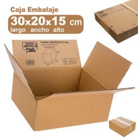 CAJAS EMBALAR CANAL 3MM 300X200X150MM KRAFT FSC