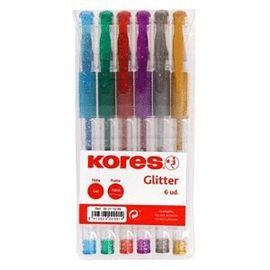 BOLIGRAFO 1MM BG4 TINTA GEL GLITTER SURTIDO PACK 6