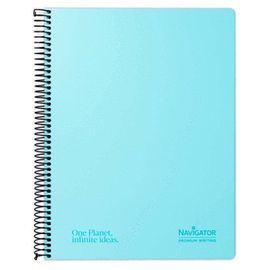 CUADERNO CONTRACOLADO A4 AZUL PASTEL 80H 80G CUADR