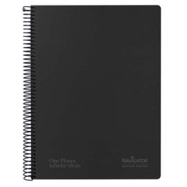 CUADERNO CONTRACOLADO A4 NEGRO 80H 80G CUADRO 4MM