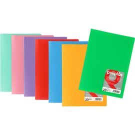 CARPETA POLIPLAS OPACO 40 FUNDAS FOLIO SURTIDO