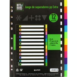 JUEGO SEPARADORES A4 12 POSICIONES BITS BOBS FLUOR