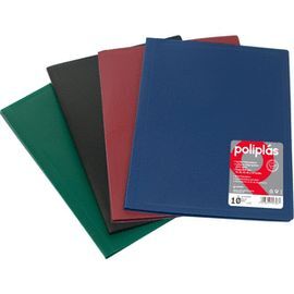 CARPETA POLIPLAS 10 FUNDAS DIN A4 ROJO