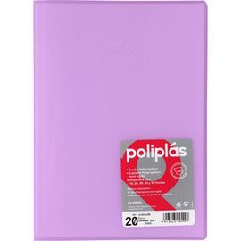 CARPETA POLIPLAS 20 FUNDAS FOLIO TRANSPARENTE LAVA