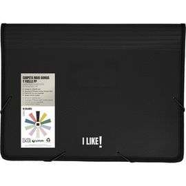 CARPETA MAXI PP GOMAS FUELLE LIKE3 NEGRO MATE