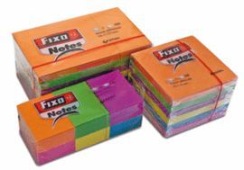 BLOC NOTAS ADHESIVO COLORES 76X76 FIXO
