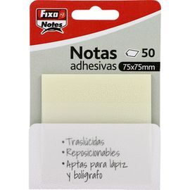 PACK 50 NOTAS ADHESIVAS TRASLUCIDAS 75X75 MM TRANS