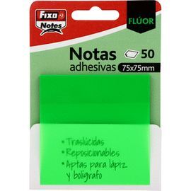 PACK 50 NOTAS ADHESIVAS TRASLUCIDAS 75X75MM VERDE