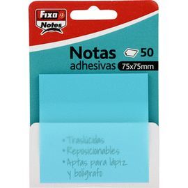 PACK 50 NOTAS ADHESIVAS TRASLUCIDAS 75X75MM AZUL P