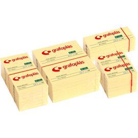 BLOC 100 NOTAS ADHESIVAS 75X75 MM AMARILLO GRAFOPL