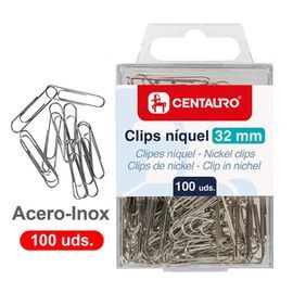 CAJA 100 CLIPS NIQUEL 32MM CENTAURO