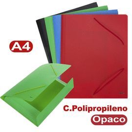 CARPETA A4 GOMAS 3 SOLAPAS PP OPACA COLOR SURTIDO