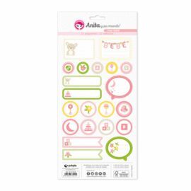 BLISTER 5 LAMINAS PEGATINAS BEBE ROSA