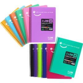 CUADERNO A4 PP 80 H 90 GR CUADRO 4MM LIKE2 SURTIDO