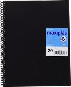 CARPETA 20 FUNDAS NEGRA ESPIRAL