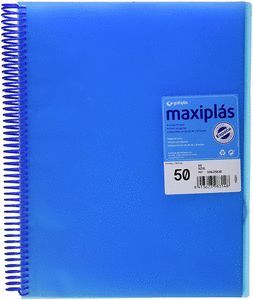 CARPETA 50 FUNDAS ESPIRAL AZUL
