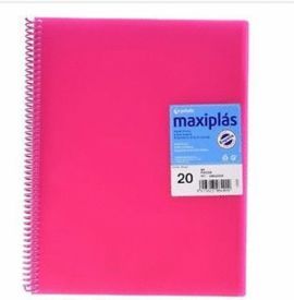 CARPETA 20 FUNDAS MAXIPLAS TRANSP FUCSIA