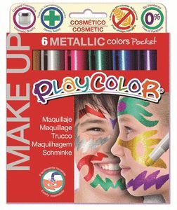 MAQUILLAJE MAKE UP METALLIC POCKET 6 COLORES SURTI