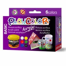 PINTURA PLAYCOLOR ACRYLIC BASIC 6 X 40 ML SURTIDO